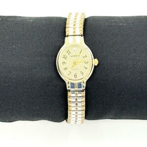 Vintage Estate Watch-It Two Tone Diamond Accent Stretch Band Watch